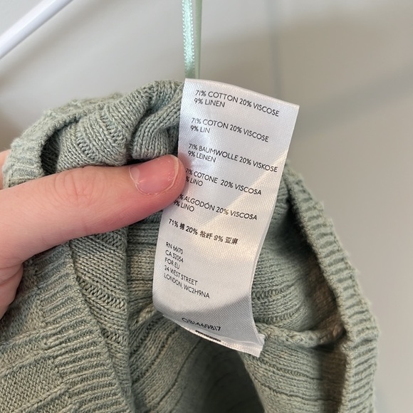 Free People Beach Green One Shoulder Cotton and Linen Sweater Tank Size Small - Picture 5 of 6